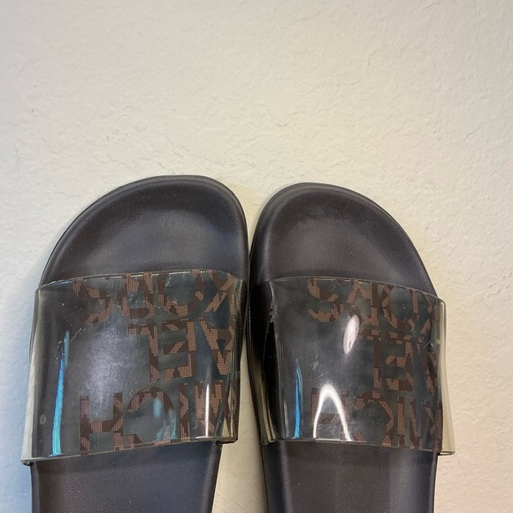 MICHAEL Michael Kors Gilmore Logo Print PVC Slide Sandal Womens  Size 9.5